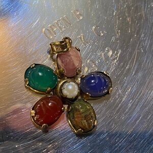 Vintage flower scarab pendant